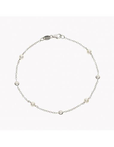 Bracciale Eternity in oro con punti luce e perle